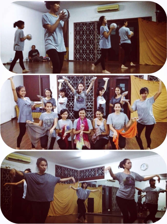Para penari sedang latihan di Studio Nari-Nari, Kemang, Jakarta Selatan